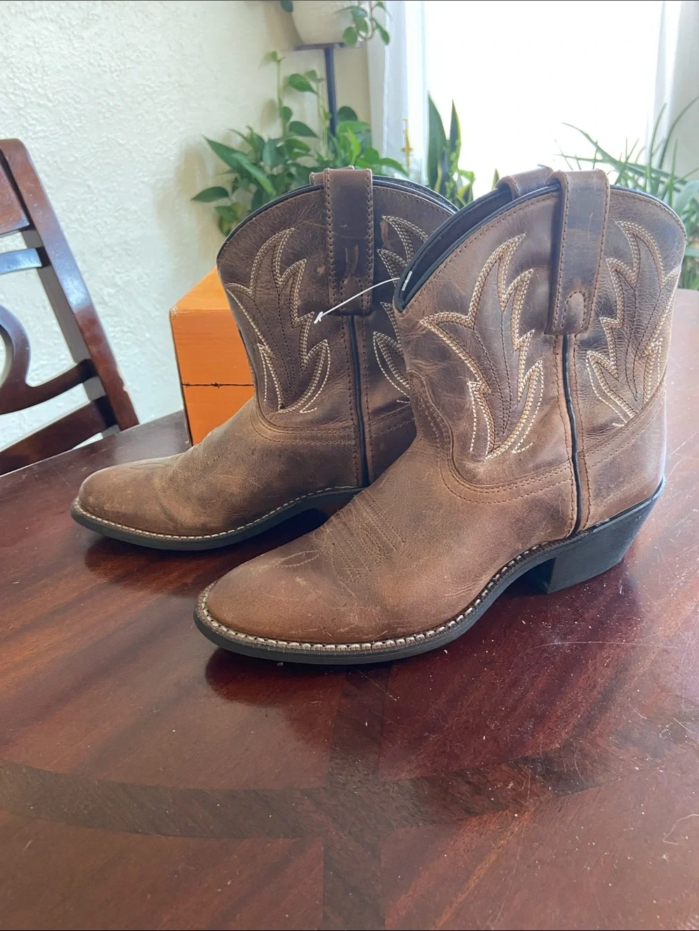 Brown Leather Western Cowboy Boots